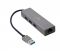 Адаптер Cablexpert A-AMU3-LAN-01  концентратор, з USB-A на Gigabit Ethernet, + 3 порти USB 3.1 Gen1 (5 Gbps), 1000 Mbps, метал, сірий
