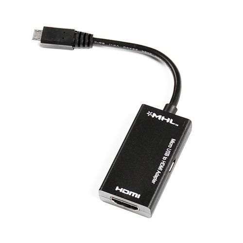 Адаптер OEM MHL microUSB to HDMI (AM/AF), 17см, black