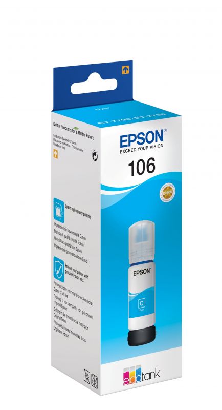 Чорнило Epson 106 для L7160/L7180, cyan (синє) (C13T00R240)