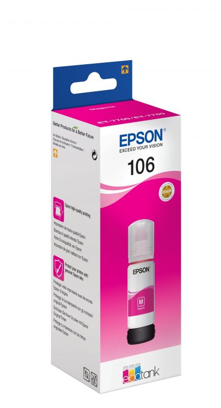 Чорнило Epson 106 для L7160/L7180, magenta (пурпурове) (C13T00R340)