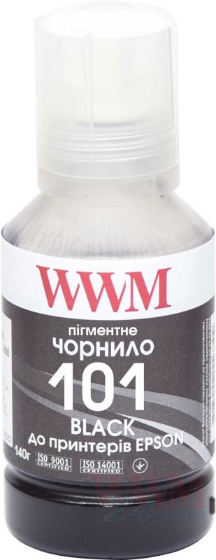 Чорнило WWM E101 пігментне, для Epson L4150/4160 140г Black (чорне) (E101BP)