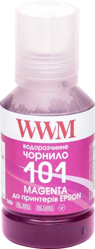 Чорнило WWM E101 водорозчинне, для Epson L4150/4160 140г Magenta (Пурпурове) (E101M)