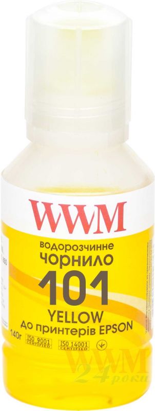 Чорнило WWM E101 водорозчинне, для Epson L4150/4160 140г Yellow (Жовте) (E101Y)