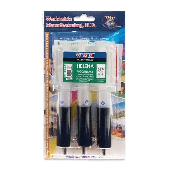 Чорнило WWM IR3.HELENA/B INKJETRefill Kit HP Universal Black (3x20ml) IR3.HELENA/B