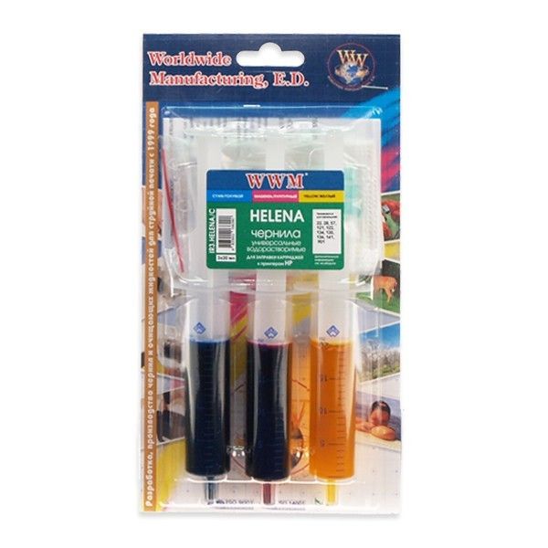 Чорнило WWM IR3.HELENA/C INKJETRefill Kit HP Universal C/M/Y (3x20ml) IR3.HELENA/C