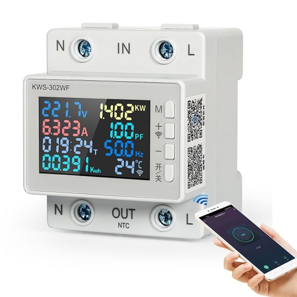 Енергометр OEM KWS-302WF AC170-300V. 0-62A,0-17kW. WIFI