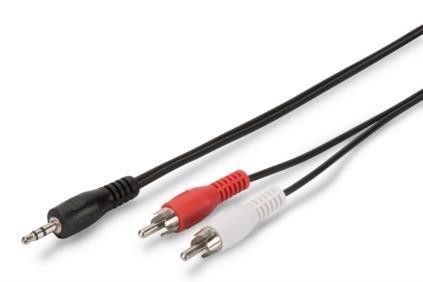 Кабель ASSMANN AK-510300-025-S аудіо (jack 3.5мм-M/RCA-Mx2) Stereo Cable 2.5м