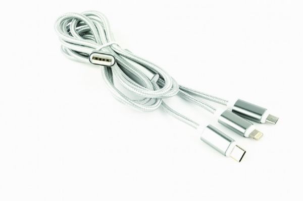 Кабель Cablexpert CC-USB2-AM31-1M для зарядки USB BM-папа/Lightning/Micro/Type-C USB, 1.0 м