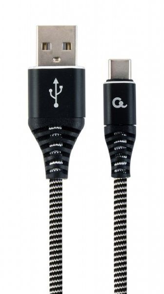 Кабель Cablexpert CC-USB2B-AMCM-1M-BW USB 2.0 A-тато/Type-C тато, преміум, 1м, 2.1 А