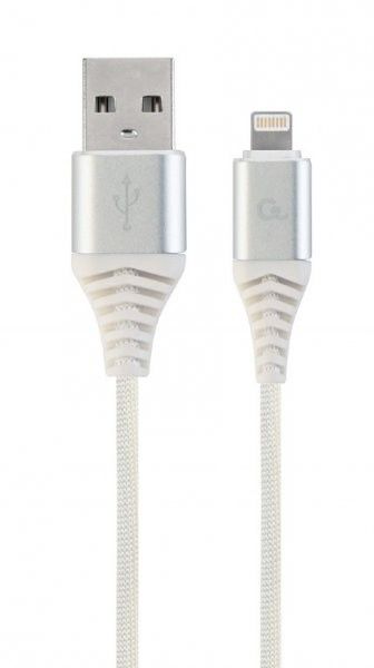 Кабель Cablexpert CC-USB2B-AMLM-1M-BW2 USB 2.0 А-тато/Lightning, 1.м, преміум, 2.1 А білий