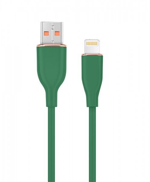 Кабель Cablexpert CC-USB2S-AM8PM-1.5M-G USB 2.0 А-тато/Lightning, 1,5 м, преміум, 2.1 А, силіконовий корпус, зелений
