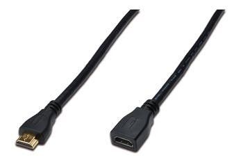 Кабель Digitus AK-330201-050-S HDMI High speed + Ethernet (AM/AF) 5.0m, black