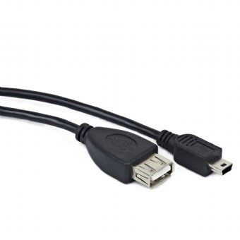 Кабель Gembird A-OTG-AFBM-002 USB для OTG пристроїв, AF - Mini BM, довжина 0,10 м, чорний