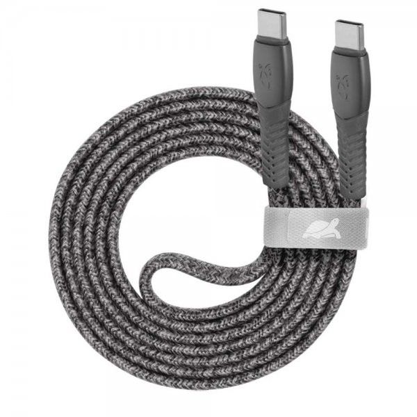 Кабель RivaCase PS6105 GR12 USB 2.0 Type-C/Type-C, тканинне обплетення, 1.2 м, 3 А, 60 Вт, сірий