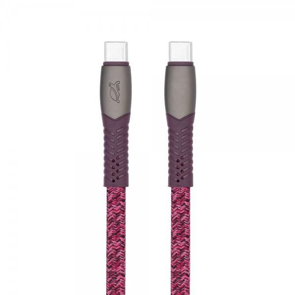 Кабель RivaCase PS6105 RD12 USB 2.0 Type-C/Type-C, тканинне обплетення, 1.2 м, 3 А, 60 Вт, червоний