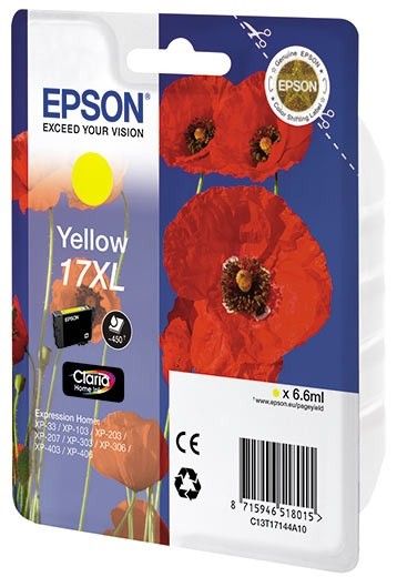 Картридж Epson C13T17144A10 17XL XP103/ 203/ 207 yellow