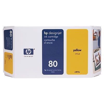 Картридж HP C4873A No 80 Yellow Ink Cartridge,175ml,WW Smart ink cartridge for HP DesignJet 1050C/1055CM
