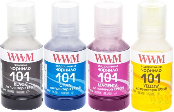 Комплект чорнил WWM E101 для Epson L4150/4160 4х140г (B/C/M/Y) (E101SET4)