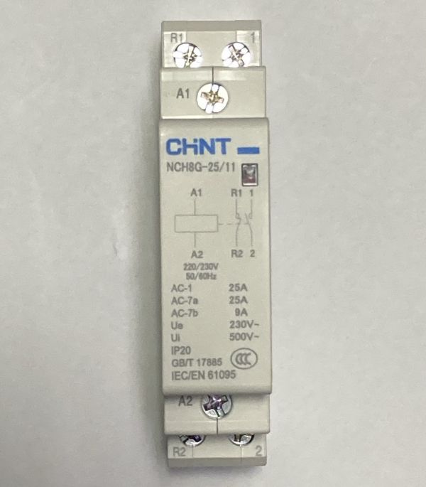 Контактор модульний CHINT NCH8-25/11 25A, 1NO-1NC, 2p (257412)