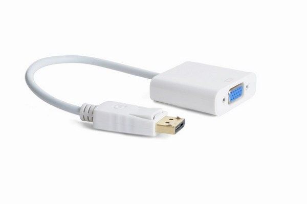 Конвертор Cablexpert A-DPM-VGAF-02-W з DisplayPort на VGA, білий