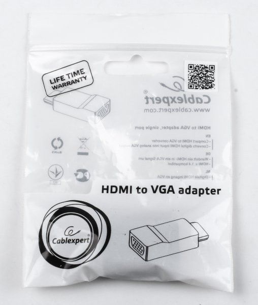Конвертор Cablexpert A-HDMI-VGA-001 з HDMI на VGA, чорний