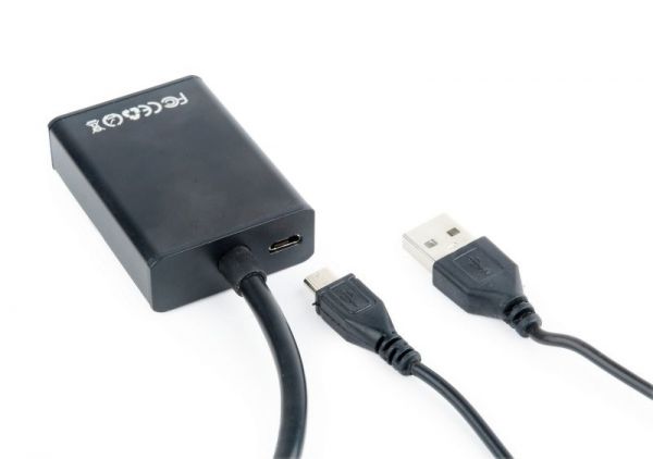 Конвертор Cablexpert A-VGA-HDMI-01 з VGA на HDMI, зі звуком, 15 см