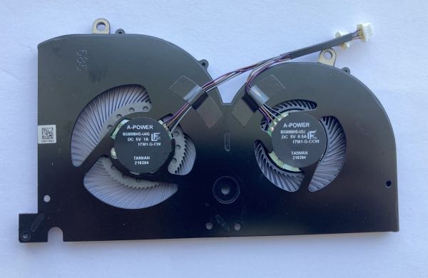 Кулер A-POWER BS5005HS-U4Q+ BS5005HS-U3J GPU FAN для MSI GS76 Stealth 11UH, DC 5V 1A. DC 5V 0.5A