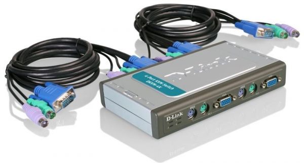KVM-перемикач D-Link DKVM-4K 4port w/ 2 Cables