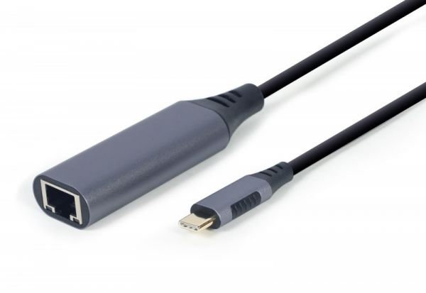 Мережевий адаптер Cablexpert A-USB3C-LAN-01  гігабітний (1000 Мб/с), з USB type-C на Ethernet, сірий