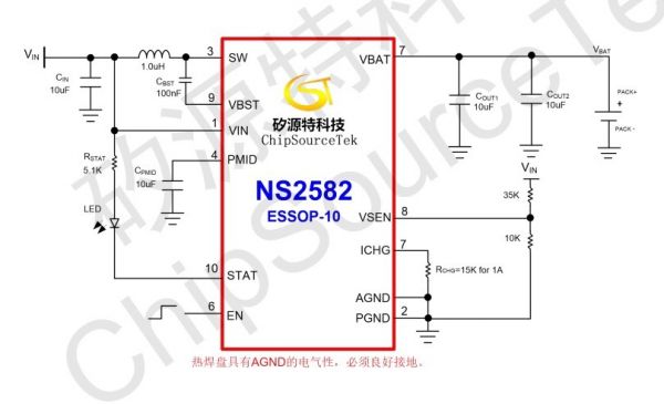 Мікросхема ChipSourceTek NS2582 battery charge management, ESSOP-10