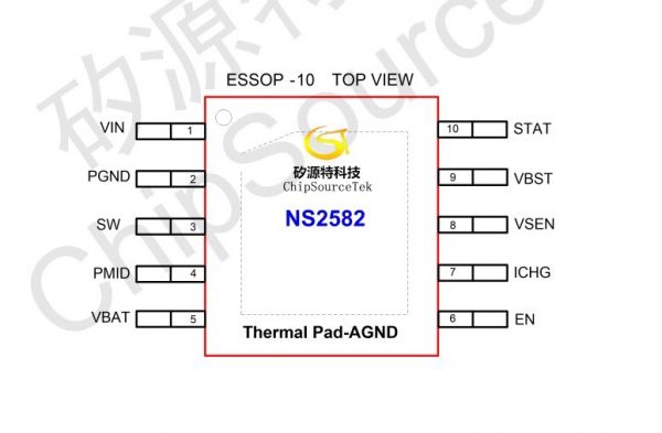 Мікросхема ChipSourceTek NS2582 battery charge management, ESSOP-10