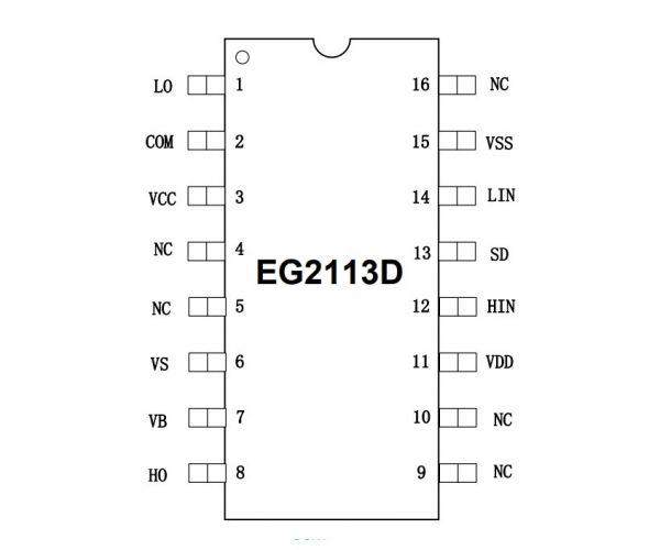 Мікросхема EG Micro EG2113D SOP-16, вузький корпус, Power Half-bridge Drive