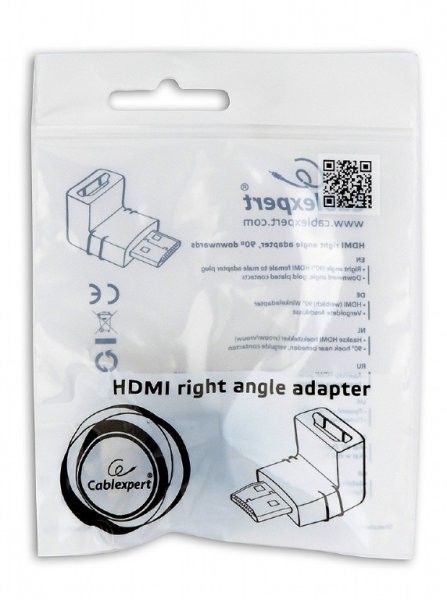 Перехідник Cablexpert A-HDMI90-FML кутовий HDMI з'єднувач, 90 градусів