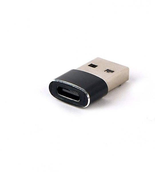 Перехідник Cablexpert A-USB2-AMCF-02 з USB 2.0, А-тато/ USB-C-мама (Type-C), алюміній
