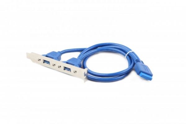 Планка Cablexpert CC-USB3-RECEPTACLE USB 3.0, розетка на кронштейні 10P, (для підключення на мат. плату,  шнур 45 см