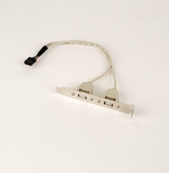 Планка Gembird CCUSBRECEPTACLE , USB 2.0 розетка на кронштейні 10P, довжина шнура 25см (для підключення 2-х USB портів з материнкі на задню панель корпусу ПК)