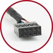 Планка Gembird CCUSBRECEPTACLE , USB 2.0 розетка на кронштейні 10P, довжина шнура 25см (для підключення 2-х USB портів з материнкі на задню панель корпусу ПК)