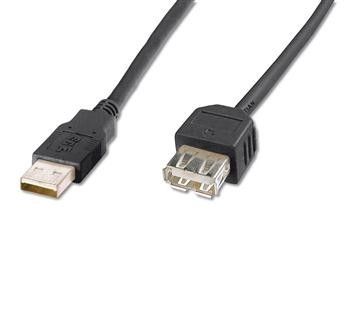 Подовжувач Digitus AK-300200-018-S USB 2.0 (AM/AF) 1.8m, black