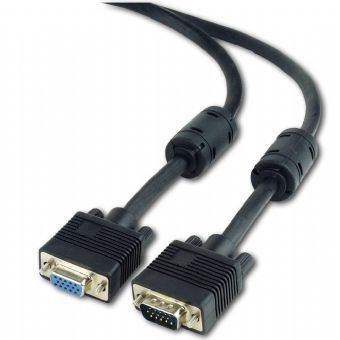 Подовжувач Gembird VGA HD15M папа /HD15F мама подвійно-екранований, з 2-ма феритами, 10 м, (CC-PPVGAX-10M-B)