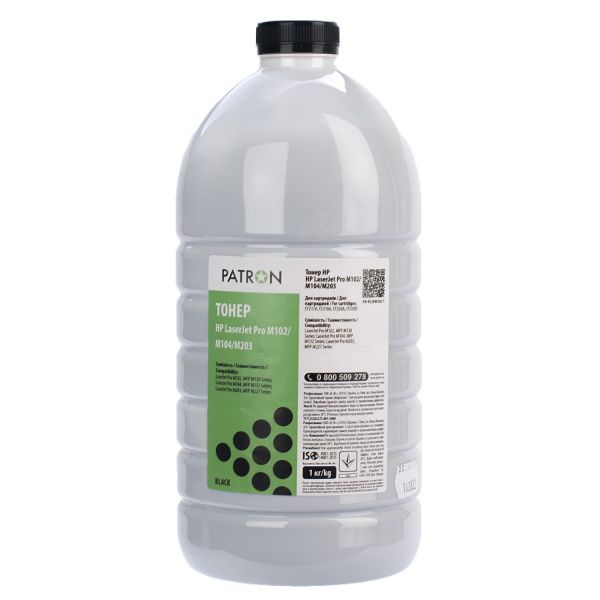 Тонер Patron PRO для HP LJ M102/M104/М130/М132/M203 (CF217A/CF230A) ФЛАКОН 1 кг (T-PN-HLJPM102-1)