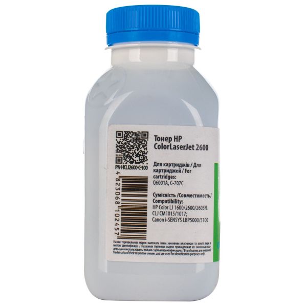 Тонер Patron T-PN-HCLJ2600-C-100 для HP CLJ 1600/2600/2605 CYAN ФЛАКОН 100 г