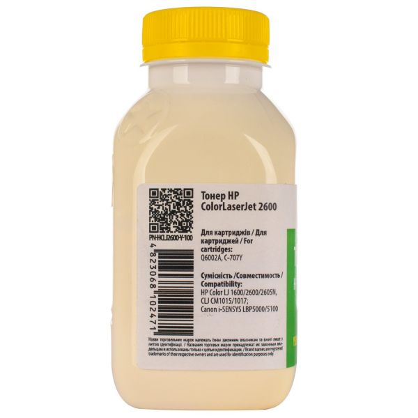 Тонер Patron T-PN-HCLJ2600-Y-100 для HP CLJ 1600/2600/2605 YELLOW ФЛАКОН 100 г