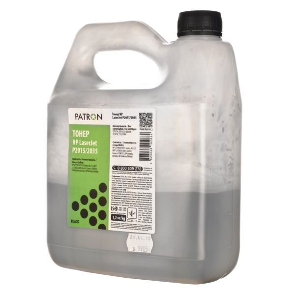 Тонер Patron T-PN-HLJP2015-1.2 для HP LJ P2015/2035/2055 ФЛАКОН 1.2 кг