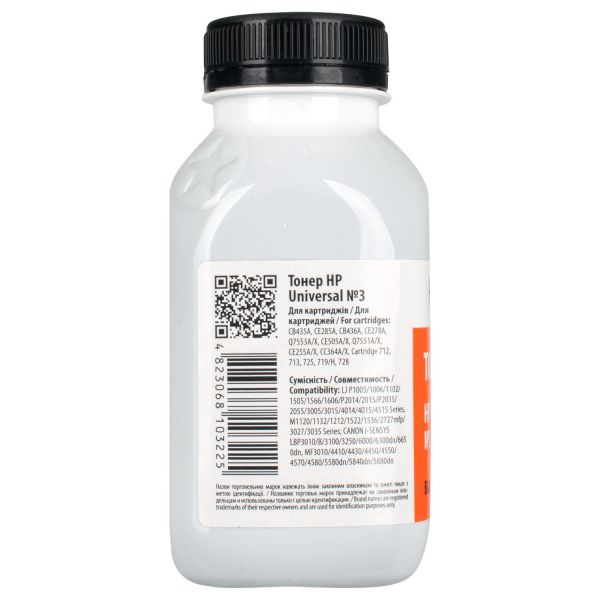 Тонер Patron Універсальний №3 для HP P1005/P1505/P1102/2015/2035/3005/3015, ФЛАКОН 100 г (T-PN-HU3-100)