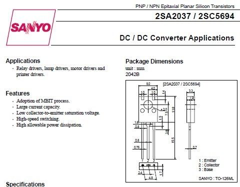 Транзистор SANYO C5694 (EPSON PN: Q2-2034685ST, для CLR 680) (2SC5694)