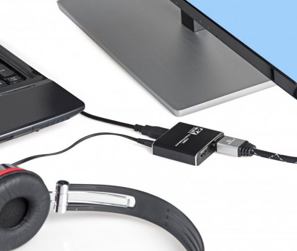 USB-граббер Cablexpert UHG-4K2-01  USB адаптер захоплення HDMI-сигналу, 4K, наскрізний HDMI