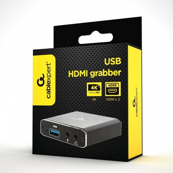 USB-граббер Cablexpert UHG-4K2-01  USB адаптер захоплення HDMI-сигналу, 4K, наскрізний HDMI
